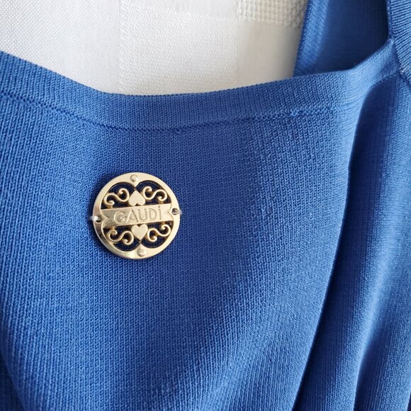 GAUDI Designer Mini Dress Cobalt Blue Bodycon Tank Dress Women's size large - Picture 9 of 9